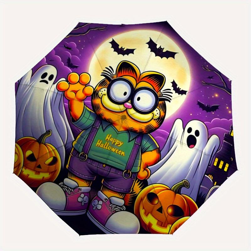

1pc Halloween Garfield Windproof Automatic Umbrella, Lightweight for Women/Men, Perfect Christmas Gift a0811225