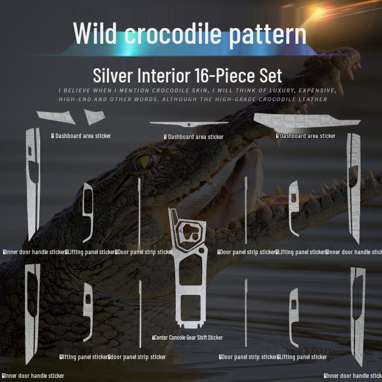 Crocodile Grain Film for Lynk & Co 01-06 Interior Gear Shift Decoration