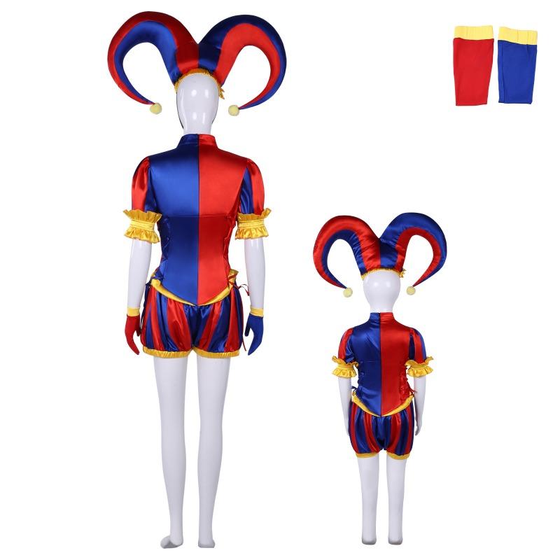 Magic number circus clown female jumpsuit with halloween pamney cos suit full set o