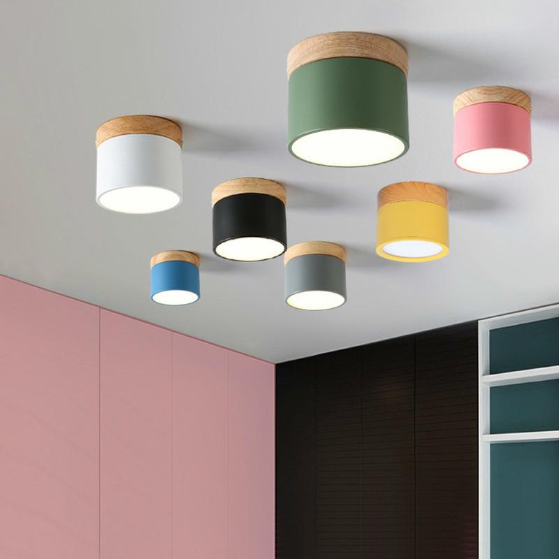 Nordic Iron Wood Ceiling Lights Modern Led Ceiling Lamp For Living Room Bedroom Luminaire Porch Aisle Lighting Fixtures  ZM1111
