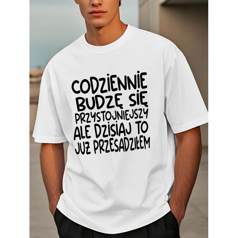 Men'S Funny Polish Quote T-Shirt - Lightweight Summer Crewneck Tee with Polish Saying, Everyday Casual Shirt for Men - Humorous Graphic Top for