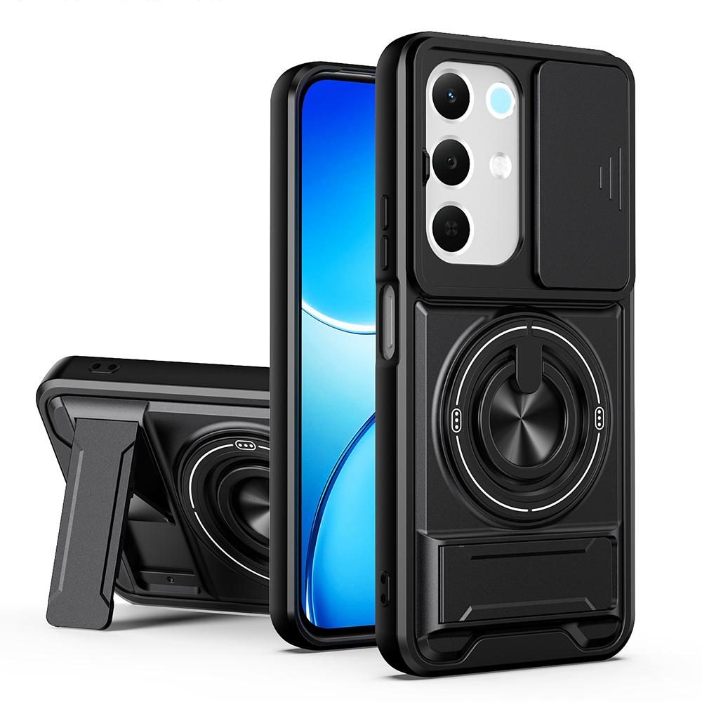 KEYSION Magnetic Phone Case for Realme C85 5G C85 Pro Slide Camera Protection Upright Kickstand 360 Ring Shockproof Back Cover