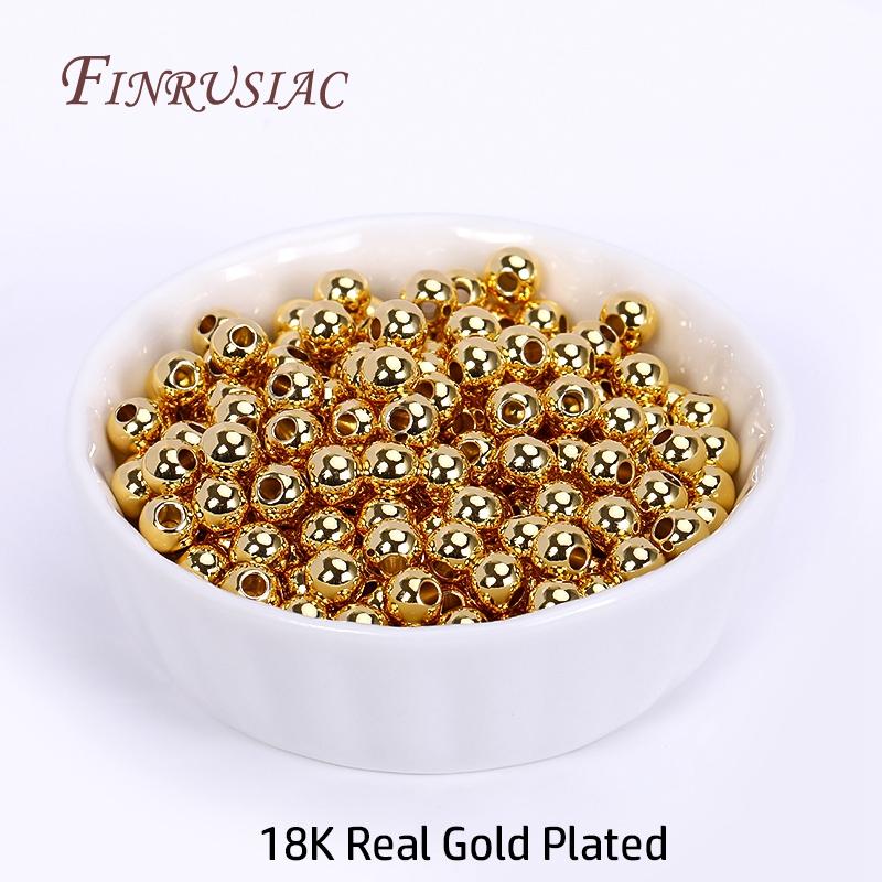 18K Gold Plated Beads 100Pcs - Premium Jewelry Making Supplies for Necklace Bracelet DIY, High-Shine Gold Spacer Beads Wholesale