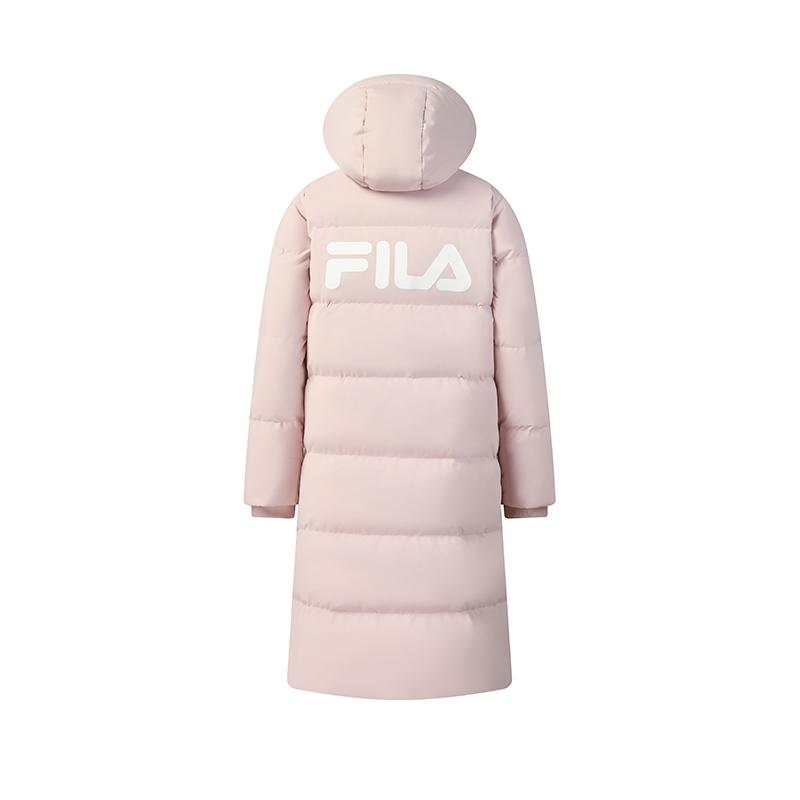 FILA Original Simple Classic Retro Casual Solid Color Comfortable Warm Long Hooded Down Jacket Women outerwear F61W549902F-PK