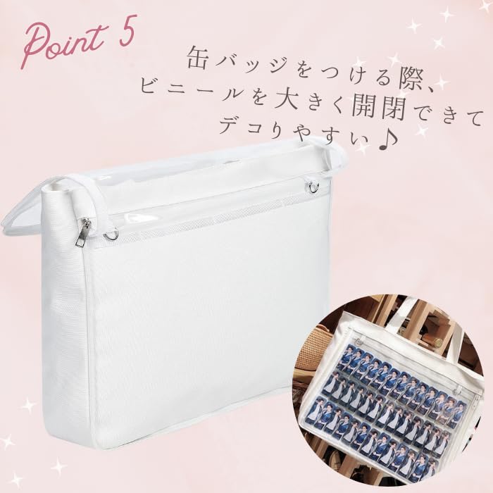 Harujio Ita Simple Tote Otaku Taška, Taška, Průhledná, Taška, Černá/Bílá (Černá)