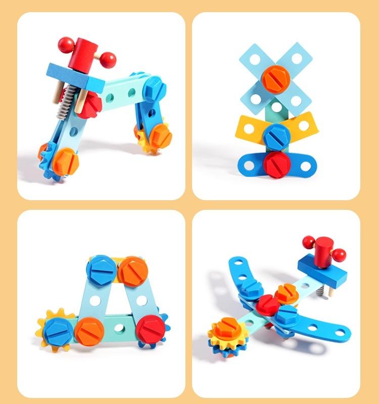 Tool Kit for Kids, Wooden Toddler Tools Box,Montessori Educational STEM Construction Toys Boys Girls, Best Birthday Gift