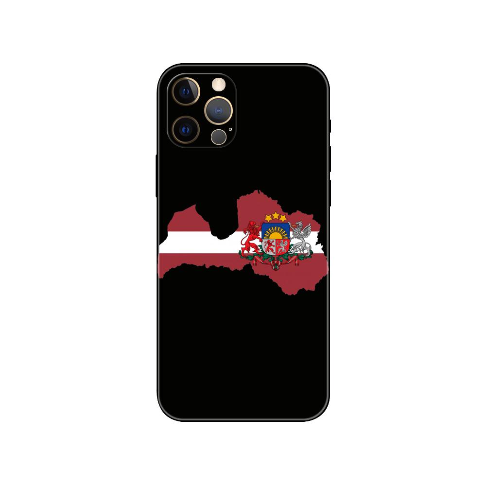 Latvia Lithuania Flag Phone Case for Iphone 5 5s 2020se 6 6s 7 8 Plus X 10 XR XS 11 12 13 Mini Pro MAX Black Tpu Back Cover