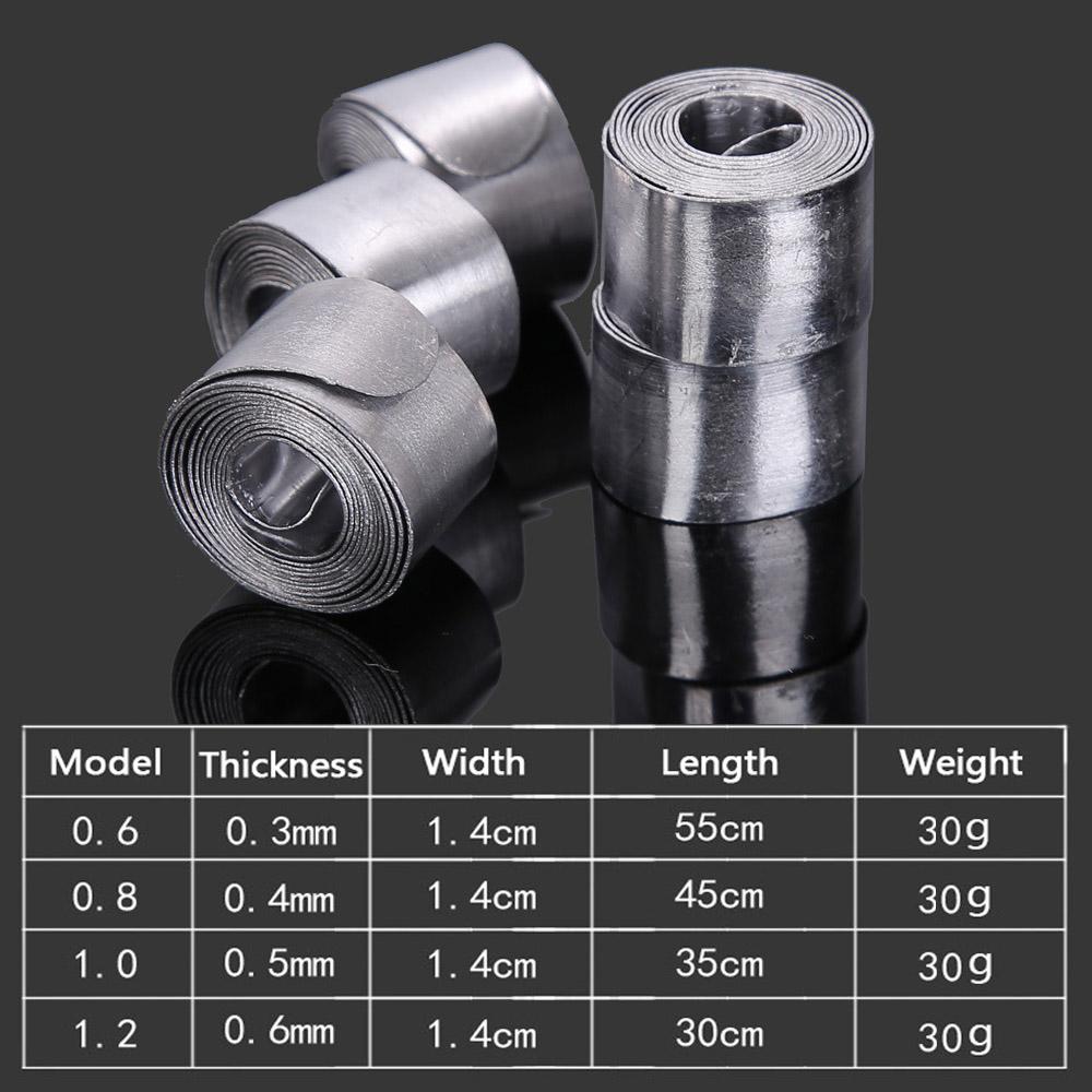 5 Rolls Fishing Soft Lead Sheet 0.3mm 0.4mm 0.5mm 0.6mm Sheet Strip Sinkers Weights Fishing Sinkers Clip Tackle Fishing Accessories Supplies