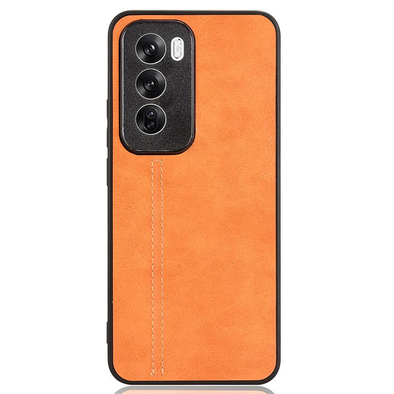 

For Oppo Reno12 Pro 5G (Global) Case PU Leather Coated PC+TPU Anti-scratch Cover Orange