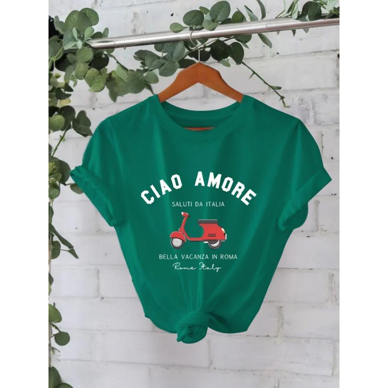 

Футболка из хлопка, летняя, с коротким рукавом, круглым вырезом, с принтом, женская XXXL