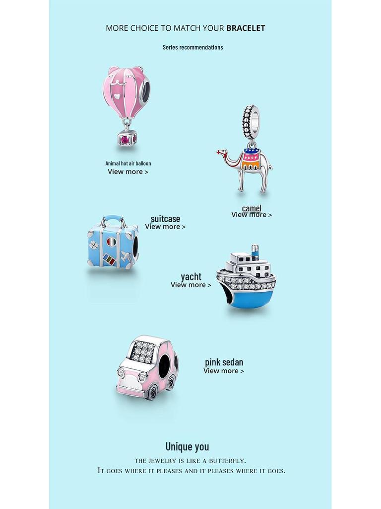 Yinziyun Ocean Series Sterling Silver Luxury Yacht Beaded Accessory SCC1379