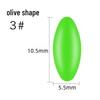 Silicone Olive-Shaped Fluorescent Fishing Float Tail Magnifier Bean