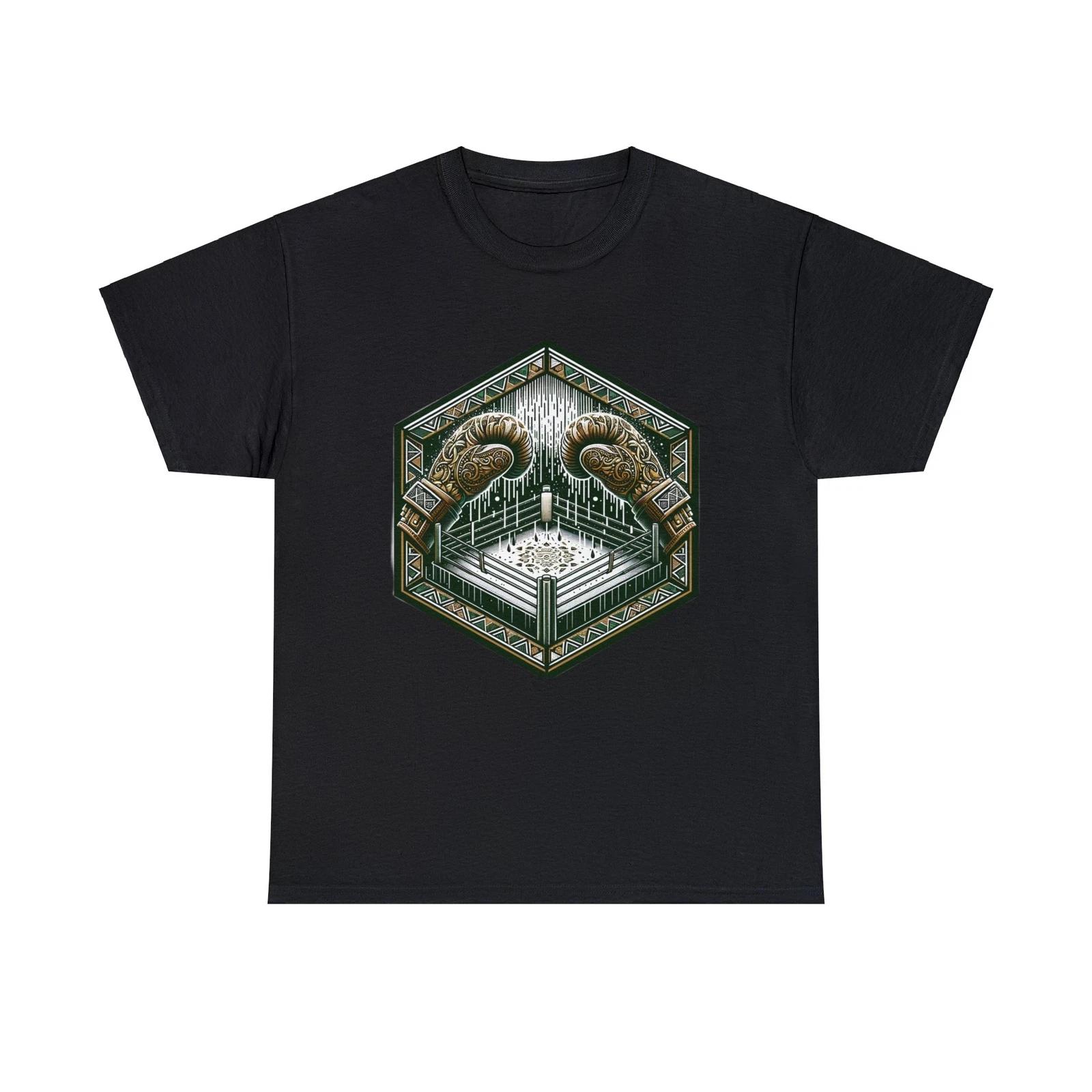 Unisex Adult T Shirt Raining Reign in the Ring Intricate Boxing Fighting Tee S