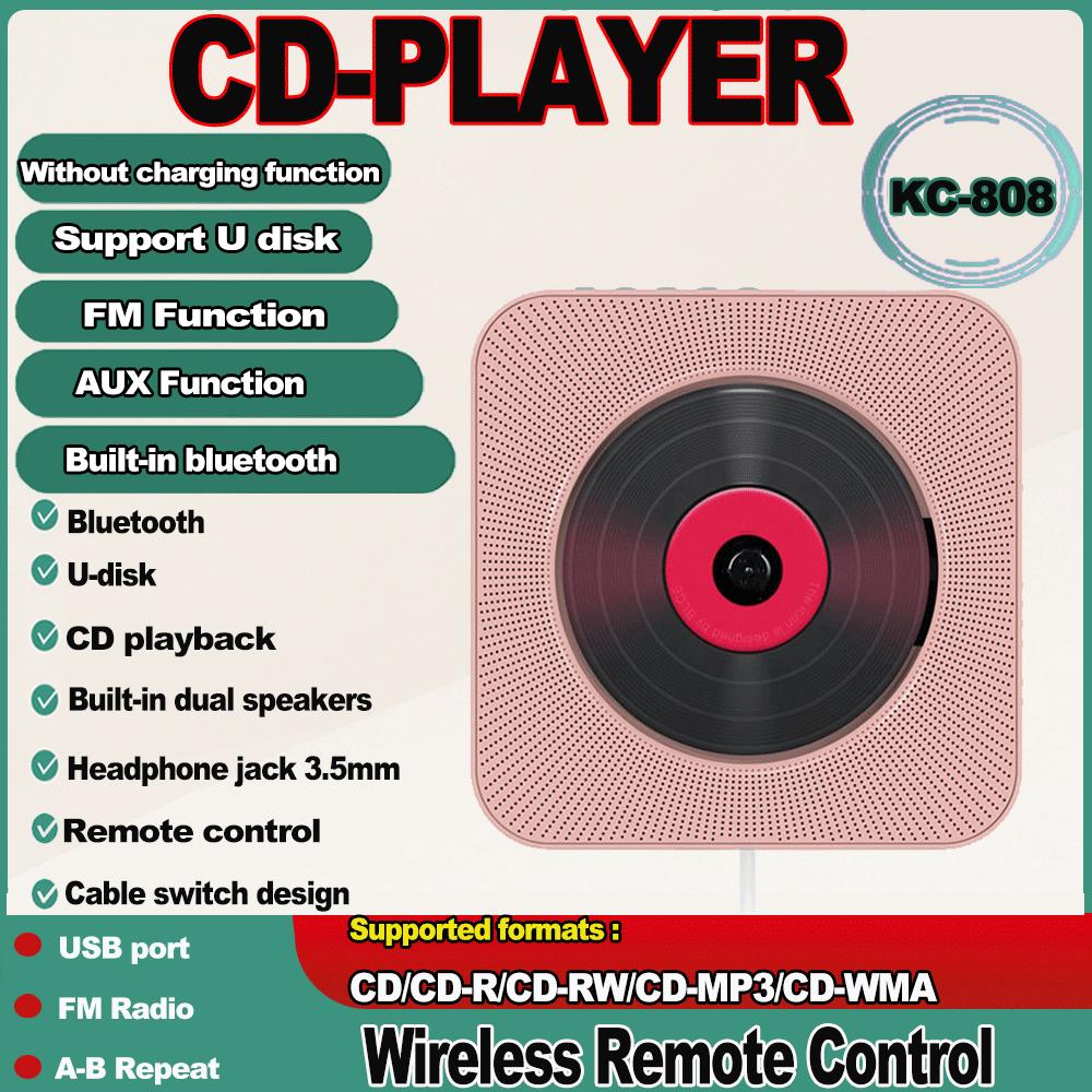 

Bluetooth-CD-плеер со светодиодным дисплеем (Без функции зарядки) розовый