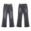 Mens High Street Graffiti Jeans Vintage Washed Slightly Flared Long Pants