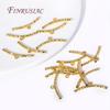 2mm*25mm 18K Gold Plated Corrugated Curved Long Tube Beads Connectors Bails For DIY Necklace Bracelet Findings Material