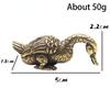Antique Copper Small Duck Figurines Ornaments Handmade Brass Animal Crafts Tea Table Pet Home Decor Accessories Desk Decorations