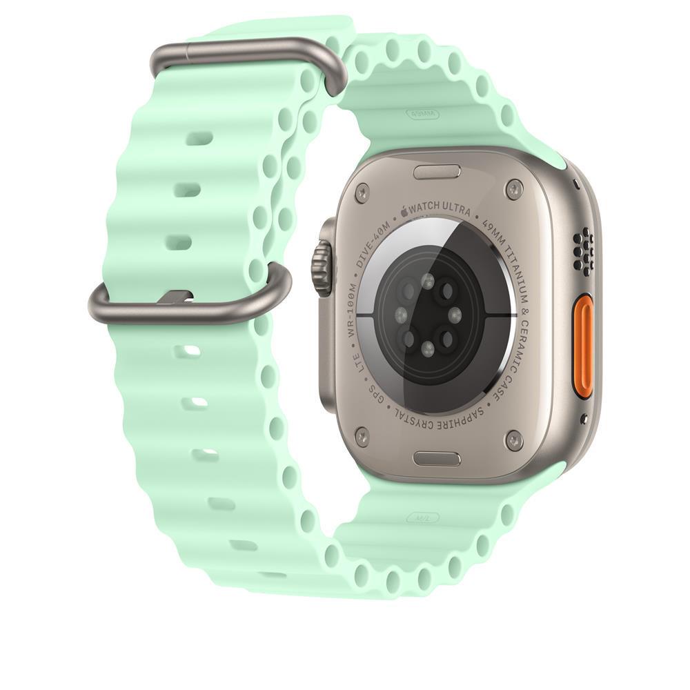 Double Buckle Solid Silicone Strap for Apple Watch Series 1, 8, 9