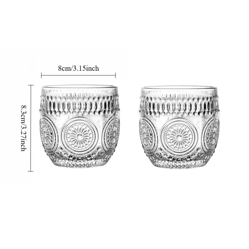 260ml 8.9oz Creative Whiskey Glass Coffee Mug Drinking Glasses Elegant Glass Cup Transparent Drinkware Bar Iced Latte Mocha Cups 260ml