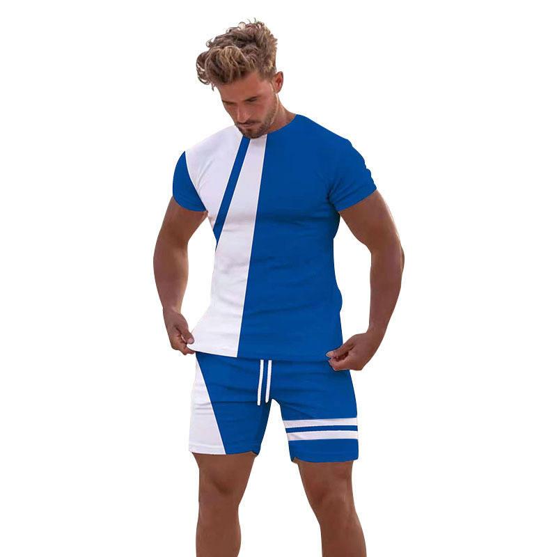 Men's Leisure Sports Fitness Suit Summer Leisure Breathable Refreshing Short Sleeve Oversized Men's Shirt Y2K Style Suit
