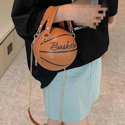 Bolsa Transversal em Forma de Bola de Basquete Clutch Zíper PU Ombro para Férias Telefone