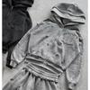 Womens Oversized Hooded Sweatshirt Wide-Leg Pants Set 2026 Fall Streetwear Print Lounge Outfit