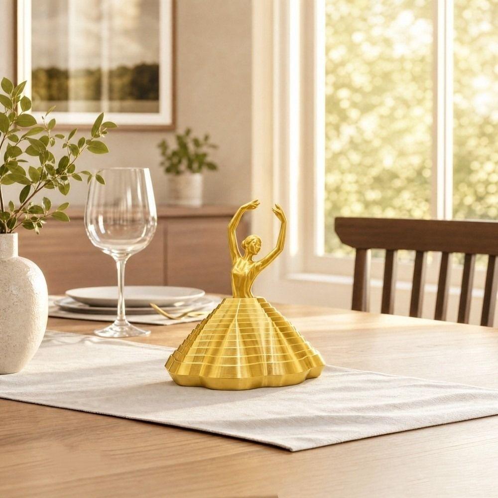 PLA Plastic Spinning Girl Statue Handicrafts Rotating Ballet Ornaments Living Room Party Decor