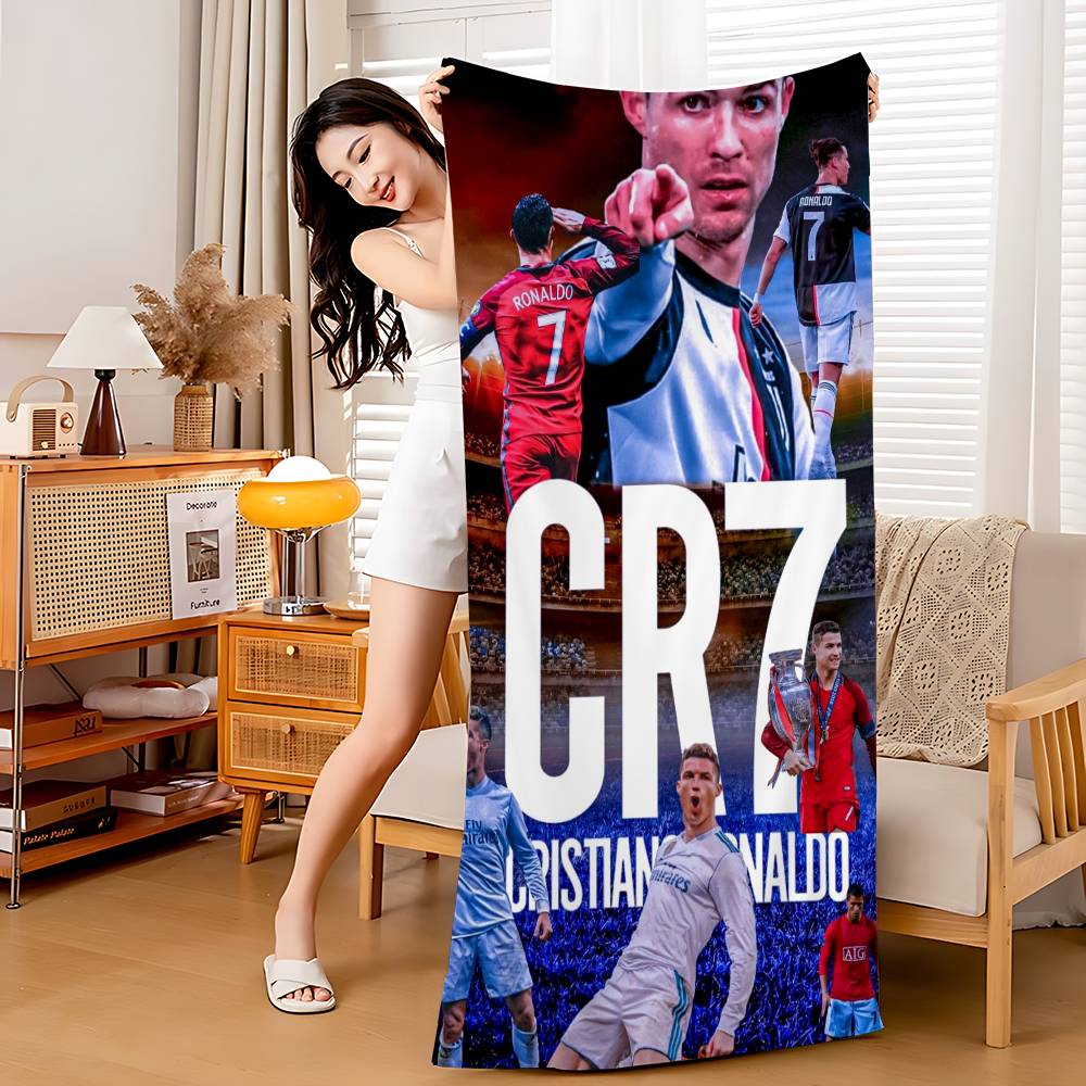 C-Cristiano R-Ronaldo C-CR7 Coperta in Microfibra Asciugatura Rapida Asciugamani da Spiaggia Stampa Sovradimensionata Super Assorbente Coperta Asciugamano per Piscina