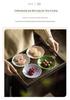 Ceramic High-Legged Tea & Pastry Plate - Exquisite Chinese Style for Engagements & Snacks