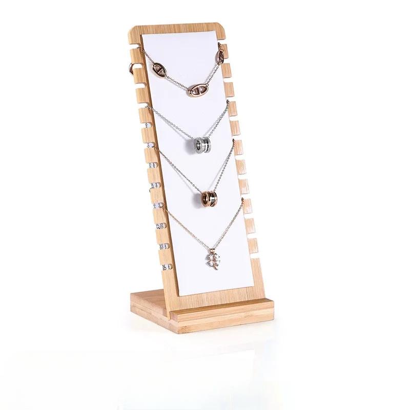 

Модная деревянная подставка для ожерелий - Стойка для хранения большой вместимости для подвесок, браслетов, ножных браслетов и длинных цепочек