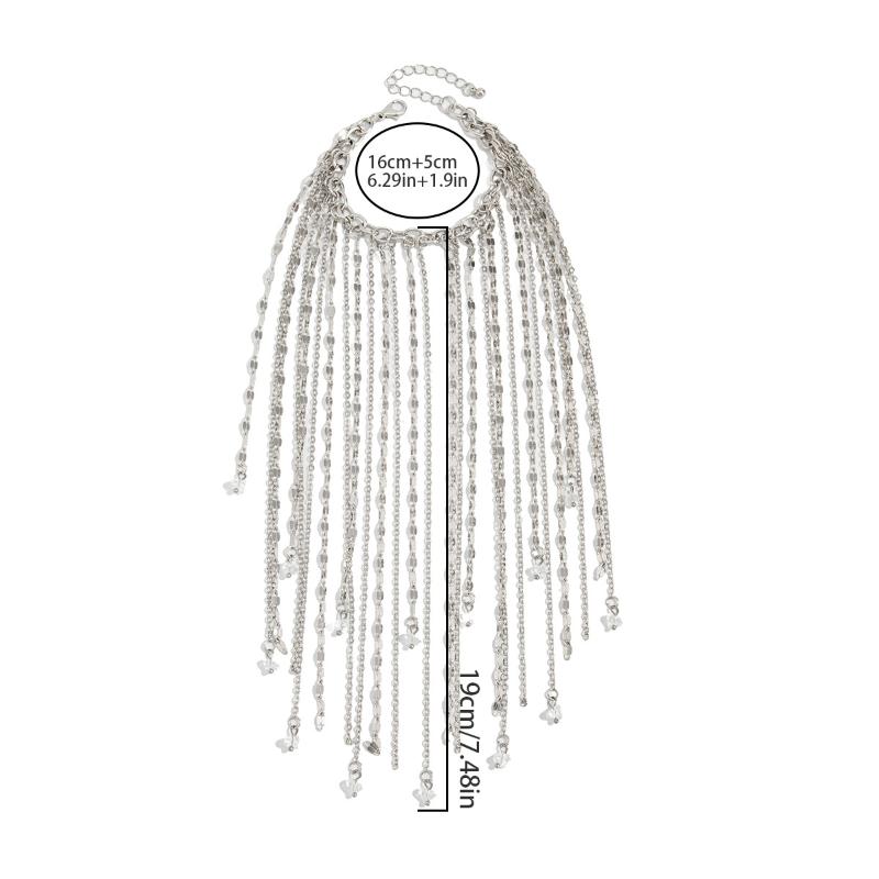 Fashionable Creative Long Tassel Bracelet With Geometric For Women Exaggeration Chain Bracelet Decoration Hand Jewelry Gifts