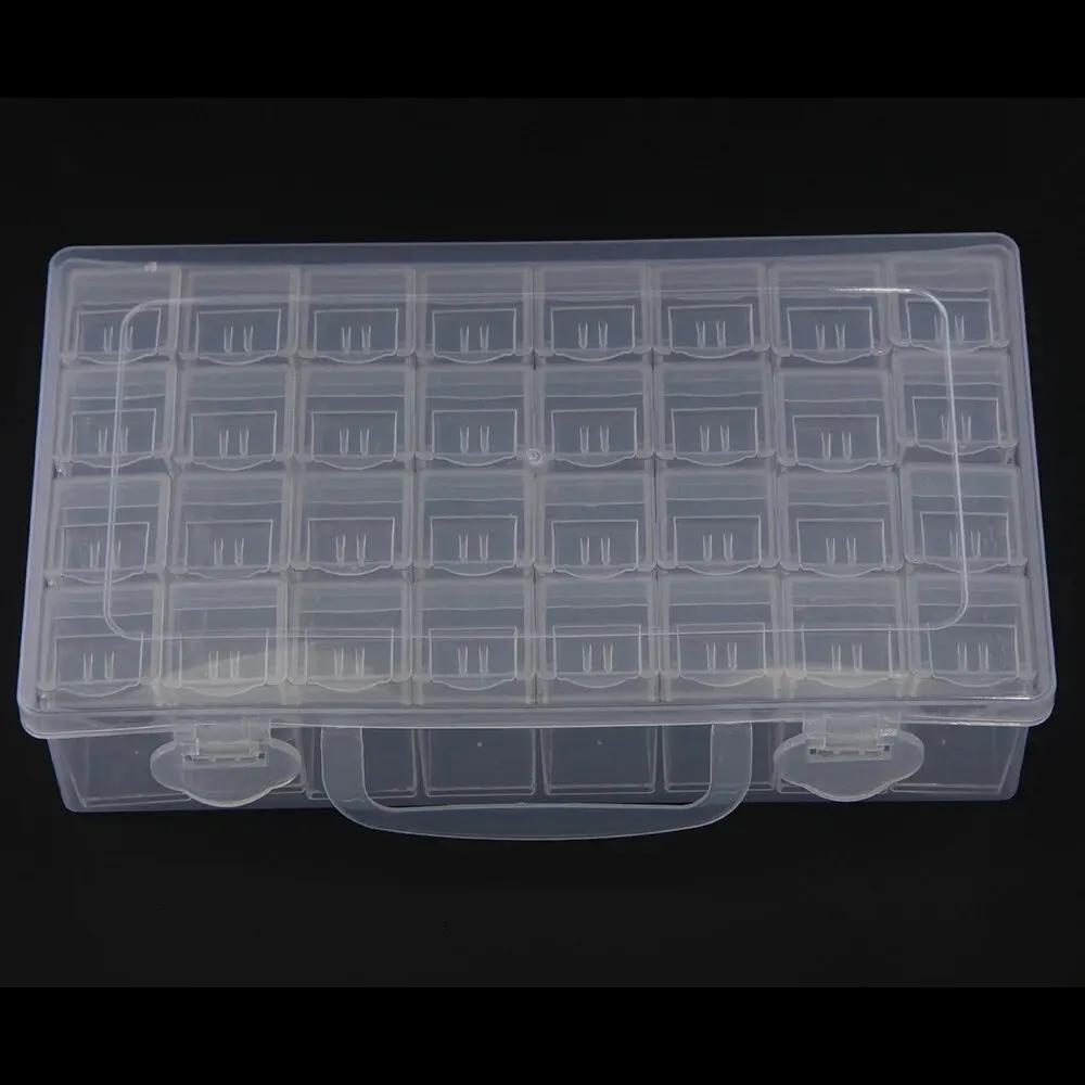 Transparent Storage Box with 32 Compartments, Small Independent Boxes for Storing Rhinestones and Diamond Painting Tools