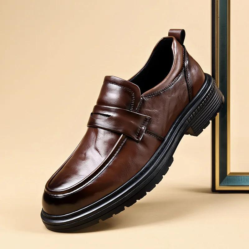 Fashion British Business Male New Loafers Spring Autumn Non-slip Breathable Men Shoes New Designer Fashion Casual Cow Leather Shoes Man