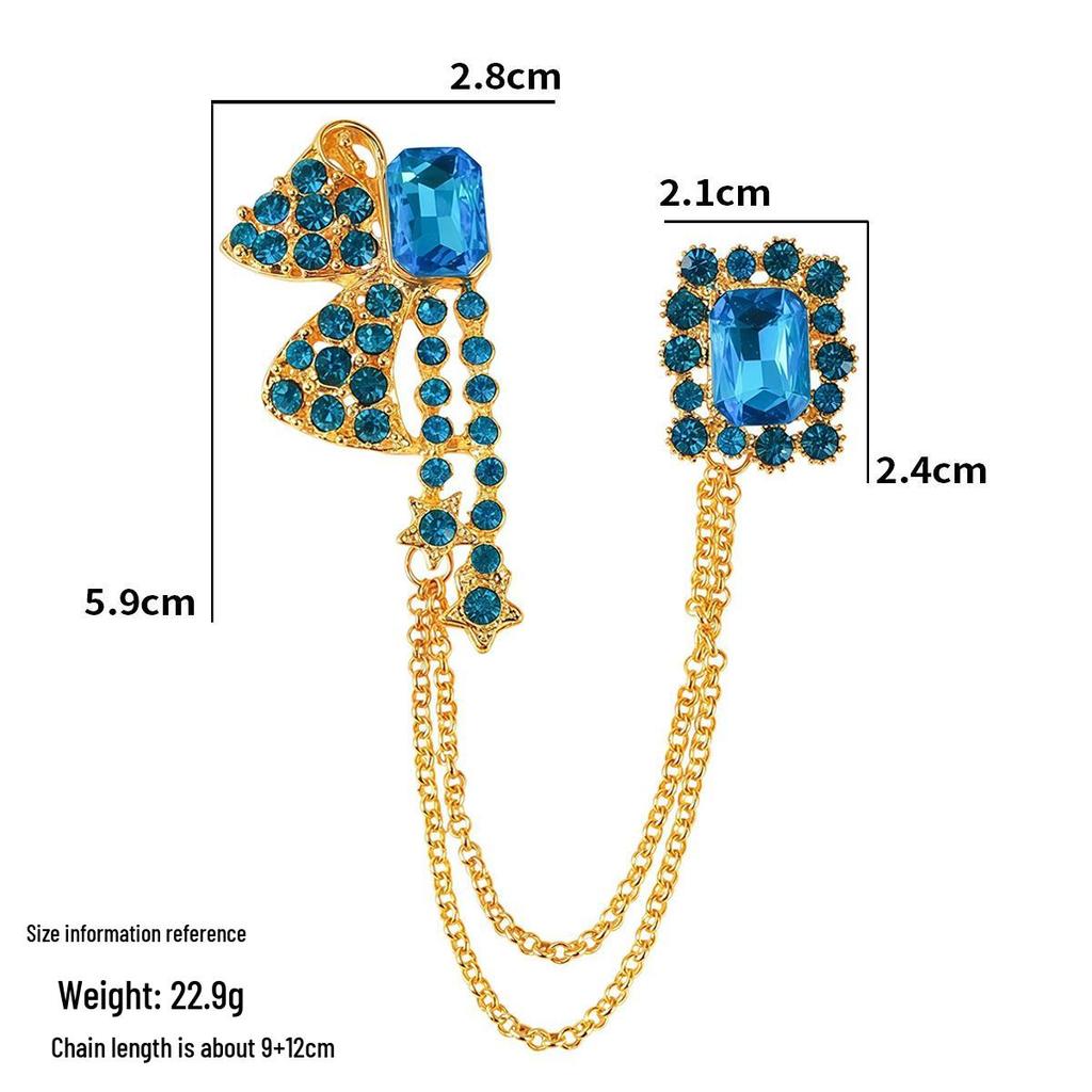 Baroque Rhinestone Pearl Corsage Necklace Brooch - Retro British Court Suit Accessory