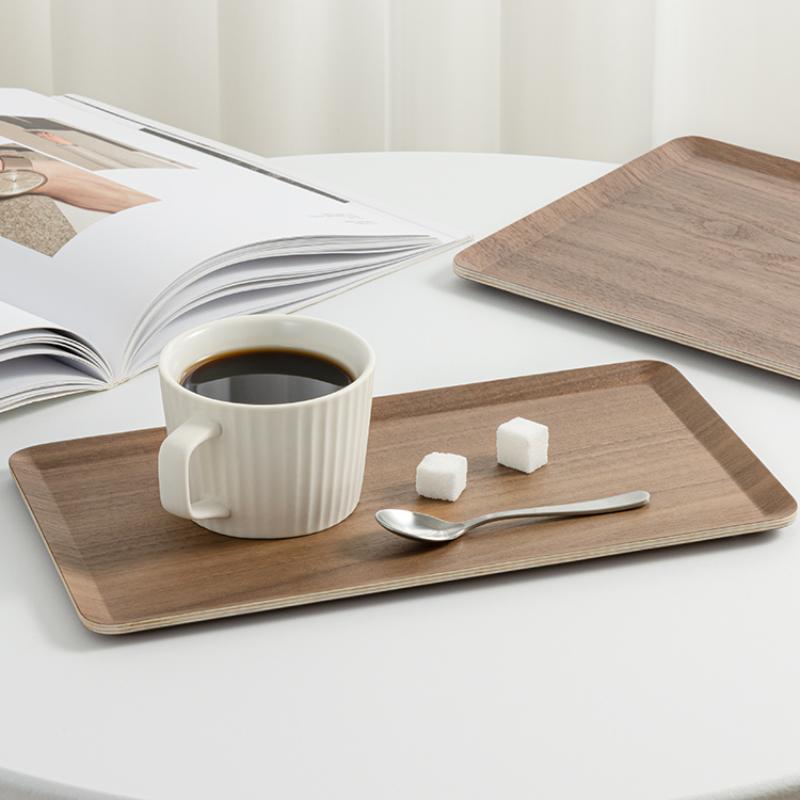 Walnut Tea Tray Rectangular Coffee Shop Dessert Snack Tray Tea Cup Storage Tray High-grade Wooden Plate