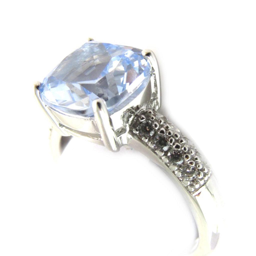 Bague Argent 'Sissi' topaze bleu
