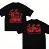 Summer Vintage Y2K Retro Sallys Wine Bar Tshirt for Men Women Fashion Hip Hop Short Sleeve Cotton Casual Top Streetwear Loose