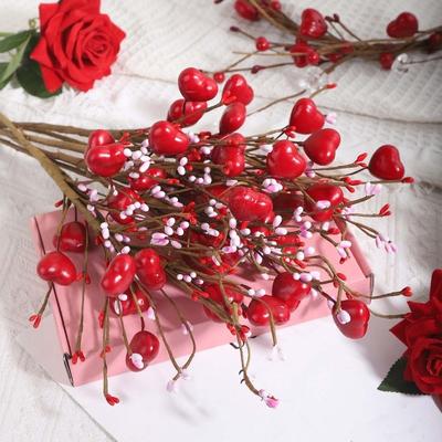Romantischer Herz-Strauß Ast Harz Spritzwassergeschützt Künstlicher Ast Schnitt Exquisite Handarbeit