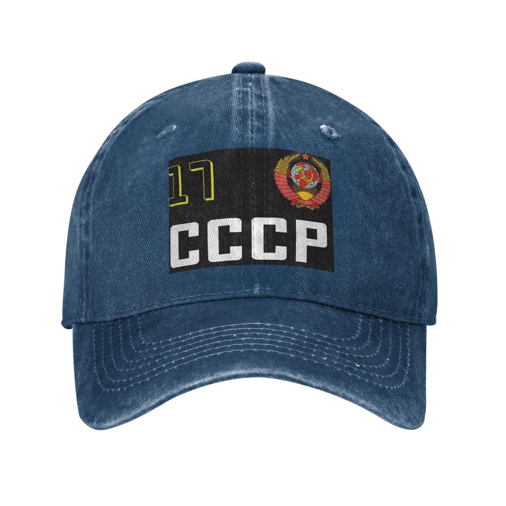 USSR Hammer And Sickle CCCP Russian Soviet Flag Denim Fabric Baseball Caps Snapback Baseball Hats Breathable Casquette Outdoor