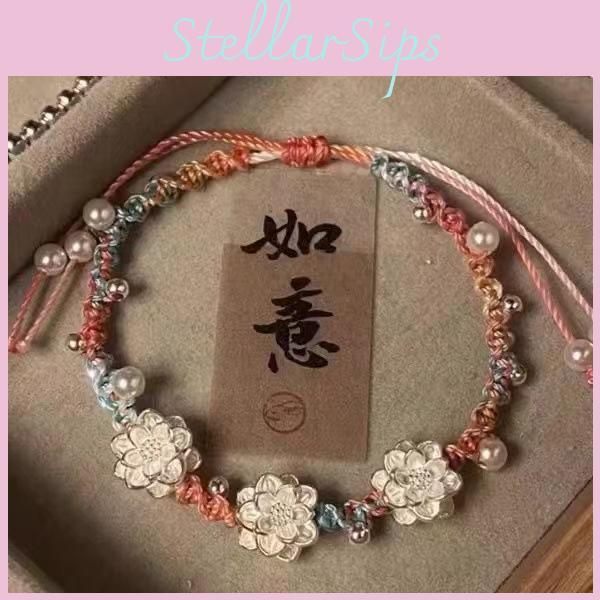 Luxury Summer 2024 Lotus Bracelet For Women Handmade Chinese Chic Jewelry