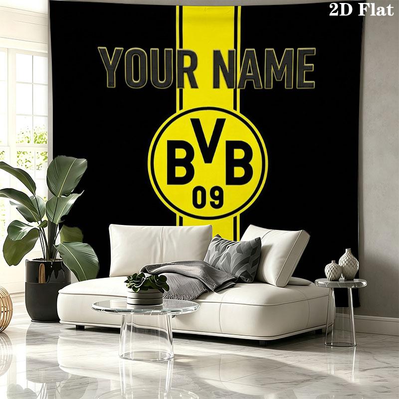 Borussia Custom Name Wall Tapestry Aesthetic Wall Hanging Printed Fabric Blanket Decorative Tapestries for Bedroom Living Room Home Decor