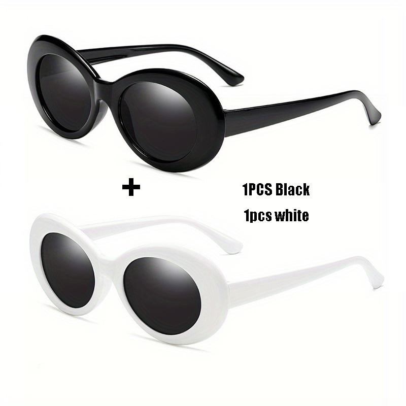 

2 шт., маленькие овальные модные солнцезащитные очки в стиле ретро, ​​женские, европейские и американские овальные очки в овальной оправе, мужские, хип-поп, очки черный белый