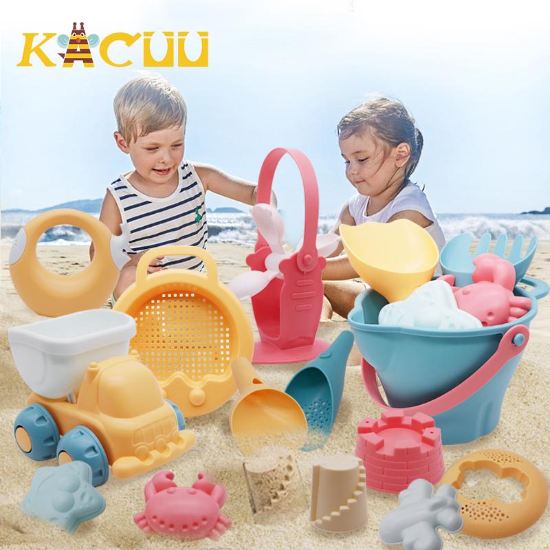 Gioco da spiaggia per bambini Giocattolo per bambini Sandbox Giocattoli in silicone morbido Sand Beach Set Kit Giocattoli per giocare in spiaggia Sabbia Acqua Carrello da gioco
