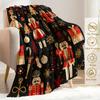 Ultra-Soft Nutcracker Christmas Tree Throw Blanket - Versatile All-Season Fleece Throw for Sofa & Bedroom, Machine Washable, Festive Holiday Decor, Pe