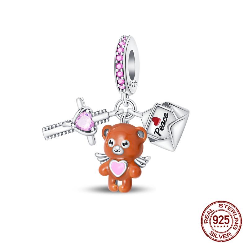 

100% 925 silver Animal Series Bulldog Zebra Squirrel Charms Fit Original 925 Bracelet DIY Jewelry Making Women Gift