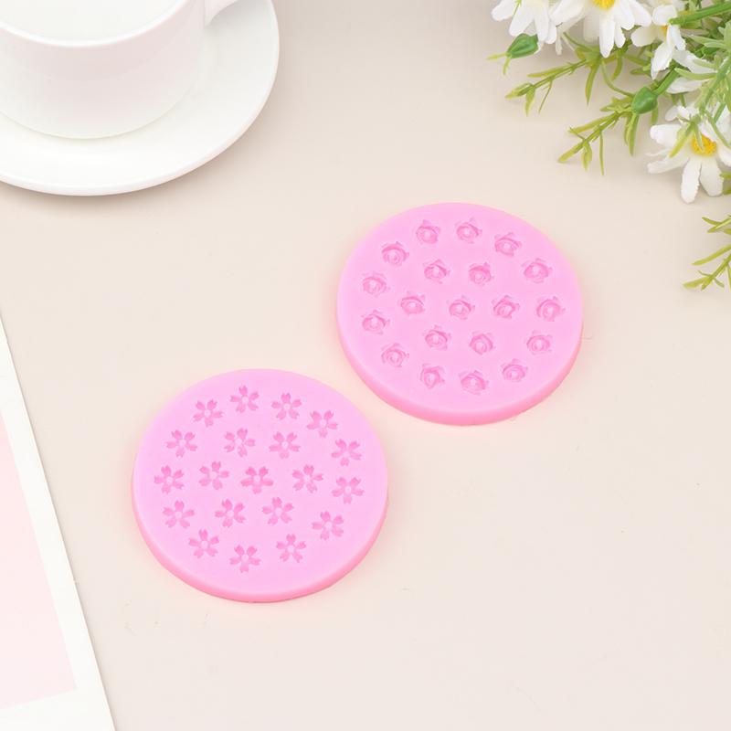 Mini 20 de găuri cu flori de cireș, trandafiri, matriță din silicon, în formă de floare, ciocolată, fondant, desert, prăjitură cu flori, instrument decorativ de copt