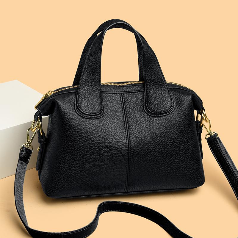 

Shoulder bag Women s cow leather pattern handbag Women s high-end retro pillow bag Crossbody bag Women s big чорний