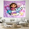Custom Name Gabby’s Dollhouse Print Tapestry, Backdrop, Easy Setup, Ideal for Bedroom, Office & Living Room, with Aesthetic Wall Hanging Decor.