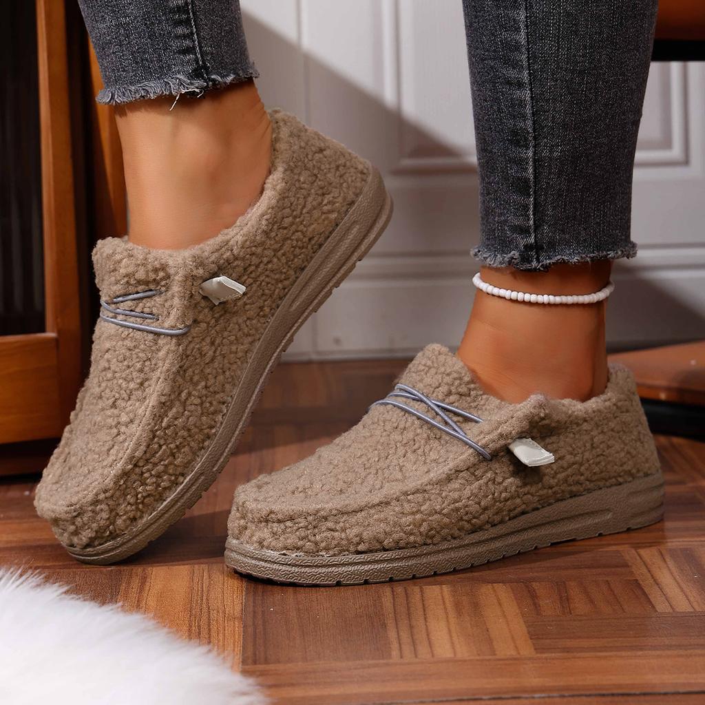 Fashion Women Casual Shoes Solid Lace-up Loafers Autumn Fashion Warm Sneakers Women Comfortable Flat Women Casual Shoes Zapatos De Mujer