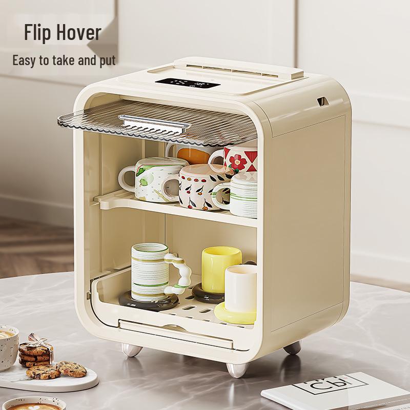 Desktop Cup Holder & Dustproof Storage Shelf